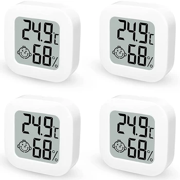  Комплект из 4 цифровых гигрометров, комнатный термометр с контролем температуры и влажности