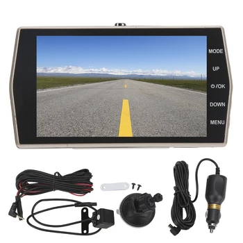  Автомобильный Видеомагнитофон с Двойным Объективом 4in IPS-экрана Auto DVR для автомобиля