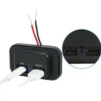 Мобильное зарядное устройство Плоское с Двойным USB-разъемом для автомобиля с автоматической закрытой Пылезащитной крышкой Адаптер Зарядного устройства Для кемпинга на открытом воздухе Необходимо