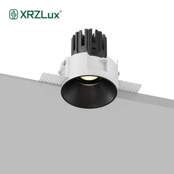  XRZLux Светодиодный Прожектор Без Полей COB 8 Вт 10 Вт 15 Вт Встроенный Антибликовый Потолочный Светильник Без Отделки Алюминиевый Встраиваемый Светильник
