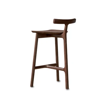  Барный стул для кухни в ресторане из натурального дерева, европейские деревянные стулья для столовой, высокие барные стулья, мебель для шезлонгов в скандинавском стиле.