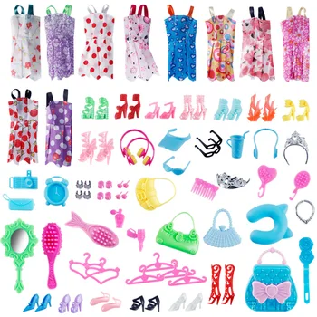  Комплект аксессуаров для куклы принцессы Комплект юбок из 10 предметов Подарочная коробка Аксессуары для переодевания Обувь Игрушки
