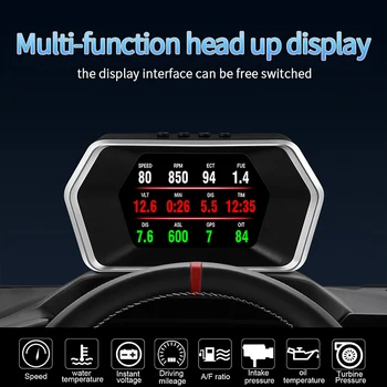  HUD Head up diaplay P17 Автомобильный OBD OBD2 Проектор head-up Монитор Auto GPS Turbo цифровой спидометр HUD дисплей бортового компьютера