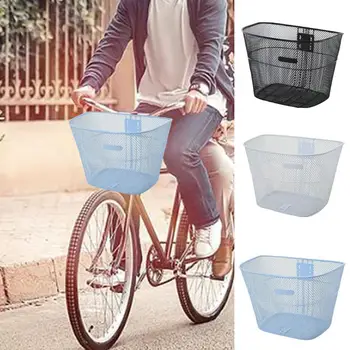  Велосипедная корзина, утолщенная винтом, Прочная Многофункциональная Металлическая корзина для хранения предметов, Велосипедная корзина большой емкости, аксессуар для студенческого велосипеда