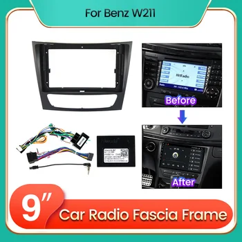  Рамка автомобильного радиоприемника кабель canbus Аудио Фитинг Адаптер Комплекты Отделки Приборной Панели Для Mercedes Benz E-Class W211 W219 E200 E220 E300