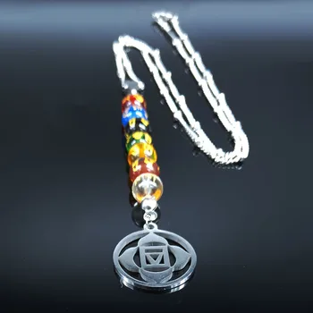  Буддийские бусины с резьбой, ожерелье из нержавеющей стали, Женские ожерелья и подвески 7 цветов, Ювелирные изделия collier femme N20278S07