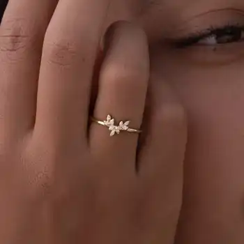  Кольцо Meadow из стерлингового серебра 5 мм S925 пробы с бриллиантом и покрытием из белого золота 18 карат для женщин