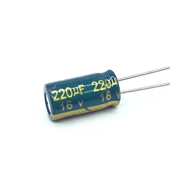  20 шт./лот 220 мкф16 В алюминиевый электролитический конденсатор размер 6 *12/16 В 220 мкф 20%